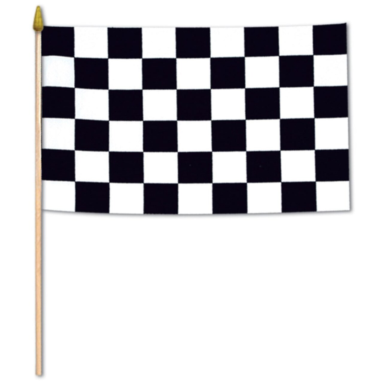 Beistle Club Pack of 12 Black and White Checkered Flag Party Decorations 10.5"